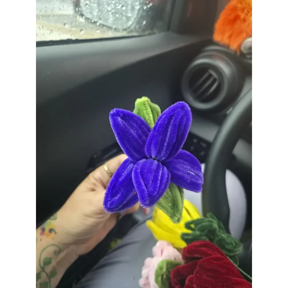 Vibrant Multicolored Handmade Pipe Cleaner Flower Bouquet